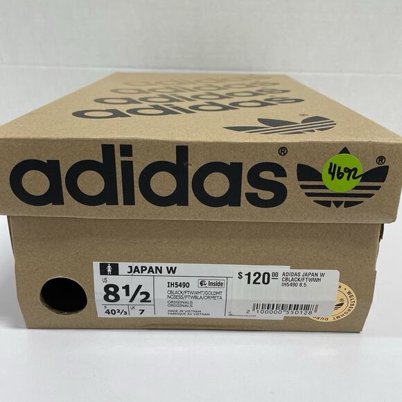 Adidas Japan Black White IH5490 Size 8.5 Low Profile Sneaker Y2K Trendy Shoe - Picture 9 of 9
